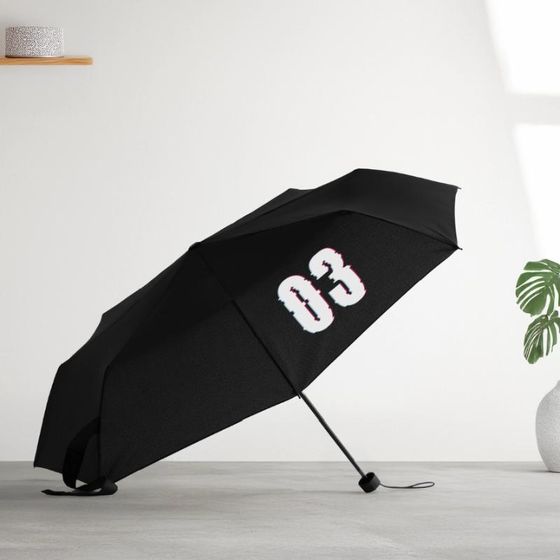 Three 3 Three 03 Number Effect Distorted Number Umbrella (small)