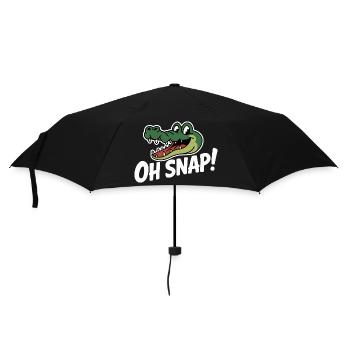 Oh Snap Alligator Karikatur - Regenschirm (klein) - Schwarz - Vorne