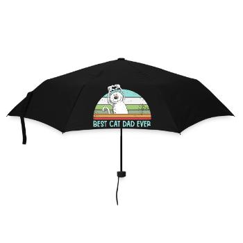 Best Cat Dad Katzen Papa Vintage Katzenliebhaber - Regenschirm (klein) - Schwarz - Vorne