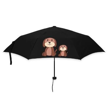 dogs father son - Umbrella (small) - black - Front
