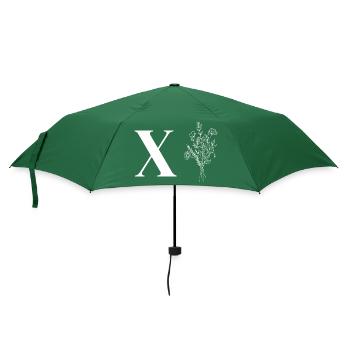 Lette X Minimalistische Blumen - Regenschirm (klein) - Flaschengrün - Vorne