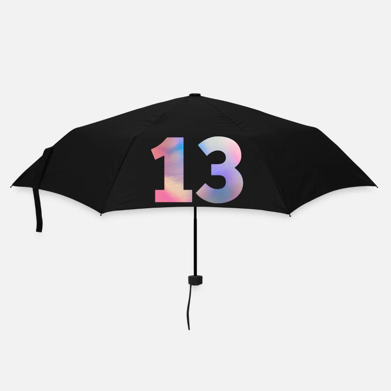 Colorful Number 13 - Umbrella (small) - black