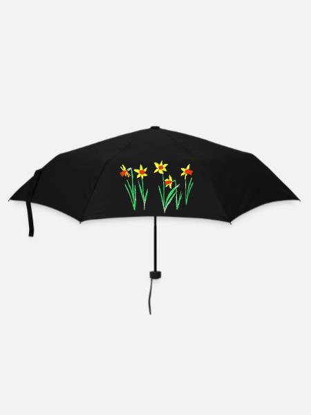 Narzissen - Regenschirm (klein) - Schwarz