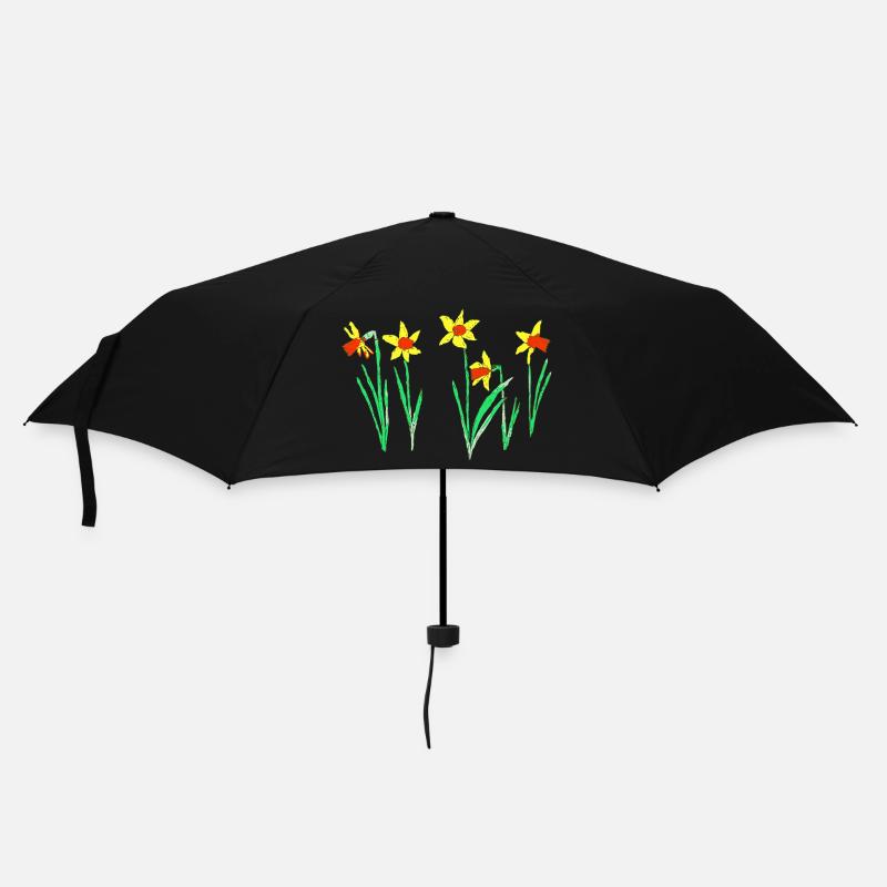 Narzissen - Regenschirm (klein) - Schwarz