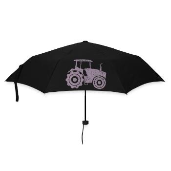 Tractor Silhouette Farmer Grunge Design - Umbrella (small) - black - Front