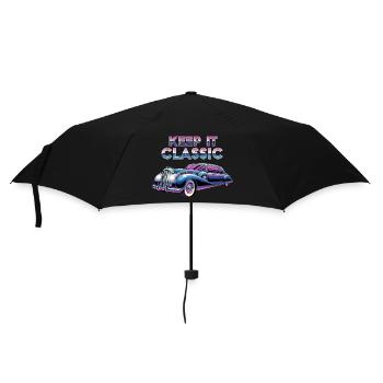Vintage Limousine Neon Design - Regenschirm (klein) - Schwarz - Vorne