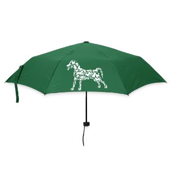 Hund Zeichnung - Regenschirm (klein) - Flaschengrün - Vorne