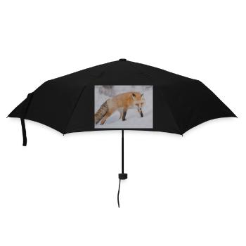 Schnee-Fuchs Pixelkunst - Regenschirm (klein) - Schwarz - Vorne