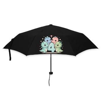 4ème anniversaire Dino dinosaure 4 ans cadeau - Parapluie standard - noir - Devant
