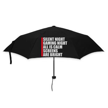 Silent Night Gaming Night All Calm Screens Bright - Regenschirm (klein) - Schwarz - Vorne