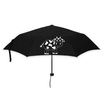 funny cow t-shirt gift farmer - Umbrella (small) - black - Front