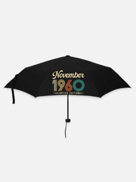 Novembre 1960 Anniversaire Vintage Rétro Cadeau - Parapluie standard - noir