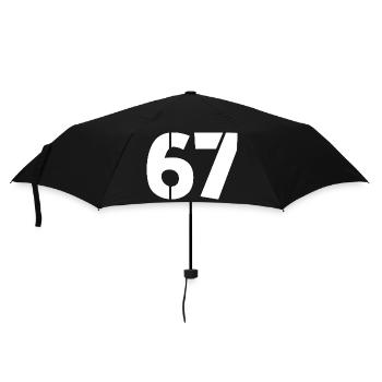 Fun 67 Zahl 6-7 6 7 Sechs Sieben - Regenschirm (klein) - Schwarz - Vorne