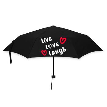 LIVE LOVE LAUGH - Positive Vibes - Regenschirm (klein) - Schwarz - Vorne