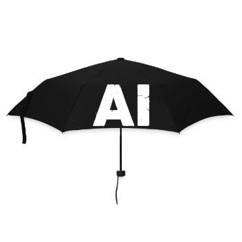 IA Intelligence Artificielle Texte Vecteur Grunge - Parapluie standard - noir - Devant
