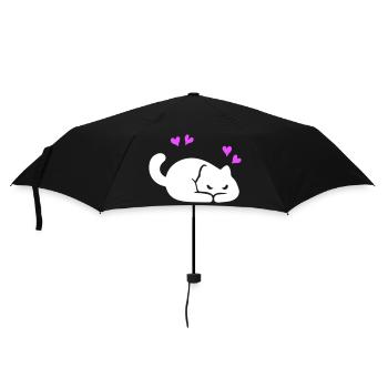 Cat Love - Umbrella (small) - black - Front