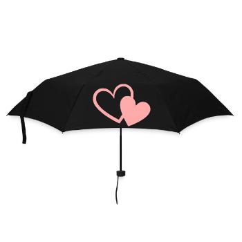 Valentines Pink Heart, Valentine's Day - Umbrella (small) - black - Front