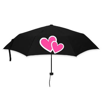 Valentines Pink Heart, Valentine's Day - Umbrella (small) - black - Front