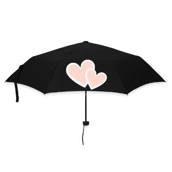Valentines Pink Heart, Valentine's Day - Umbrella (small) - black - Front