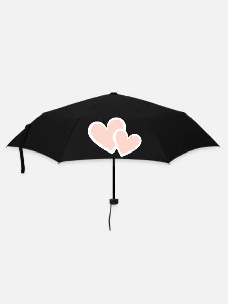 Valentinstag Pink Heart, Valentinstag - Regenschirm (klein) - Schwarz