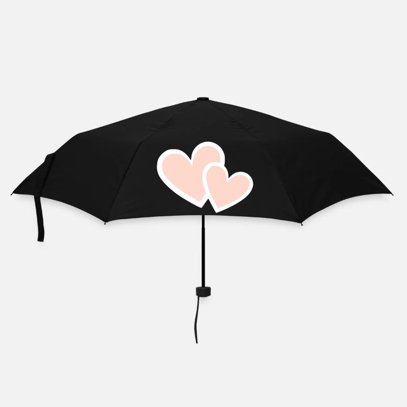 Valentinstag Pink Heart, Valentinstag - Regenschirm (klein) - Schwarz