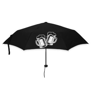 Bierglas Bier Anstossen - Regenschirm (klein) - Schwarz - Vorne
