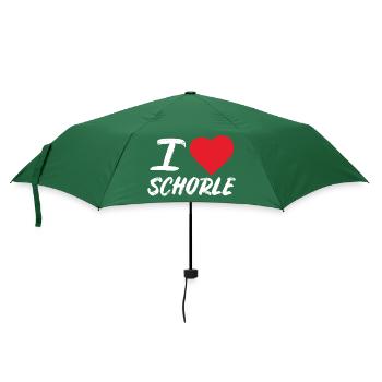 I Love Schorle – Pfälzer Weinschorle & Heimatliebe - Regenschirm (klein) - Flaschengrün - Vorne