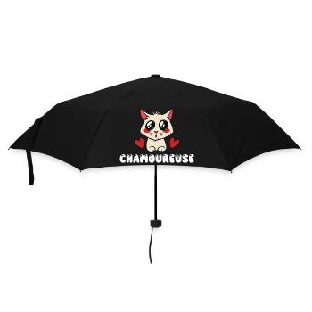 Chamoureuse Chat Amoureux Kawaii Mignon Jeu de Mot - Parapluie standard - noir - Devant