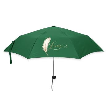 Love Lettering with Feather Elegant Design - Umbrella (small) - bottlegreen - Front