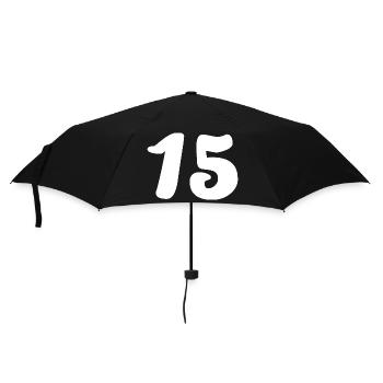 15. 15 ANS. 15e ANNIVERSAIRE. ANNIVERSAIRE 15 ANS. - Parapluie standard - noir - Devant