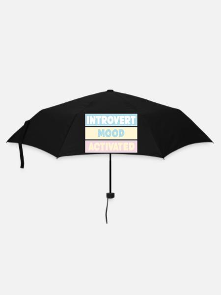 introvertiert - Regenschirm (klein) - Schwarz