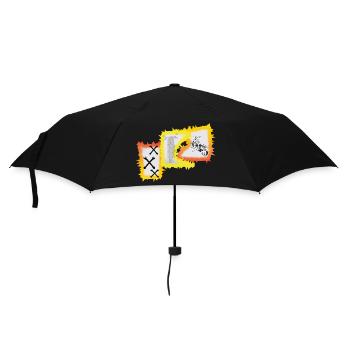 Biker Motorrad Chopper  - Regenschirm (klein) - Schwarz - Vorne