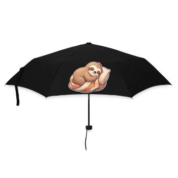 Faultier Schlafen - Regenschirm (klein) - Schwarz - Vorne