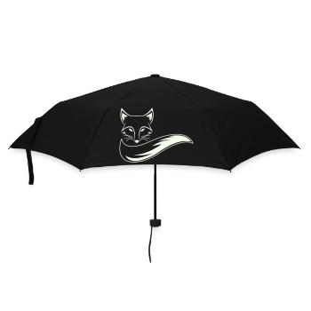 Fuchs Silhouette mit Schweif - Regenschirm (klein) - Schwarz - Vorne