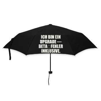 ICH BIN EIN UPGRADE — BETA‑FEHLER INKLUSIVE - Regenschirm (klein) - Schwarz - Vorne