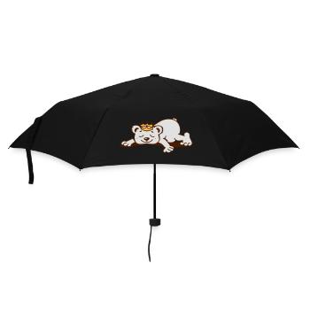 Un petit ours avec une couronne d'or dort - Parapluie standard - noir - Devant