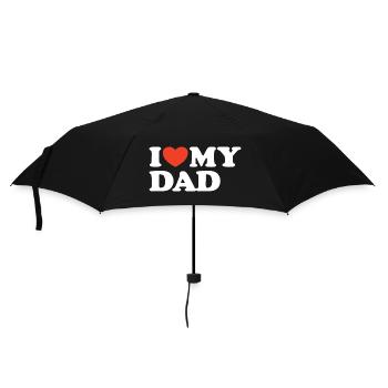 I love my Dad Herz Shirt - Regenschirm (klein) - Schwarz - Vorne