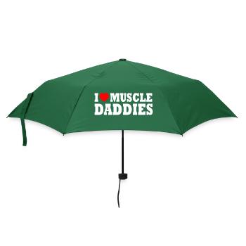 I love muscle daddies - Umbrella (small) - bottlegreen - Front