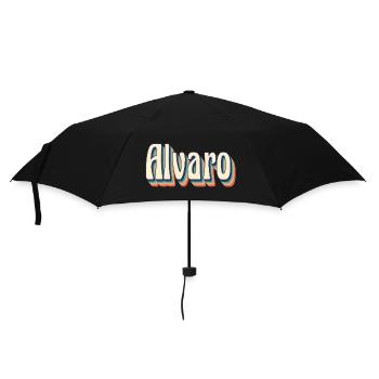 Alvaro retro t-shirt vintage t-shirt gift idea - Umbrella (small) - black - Front