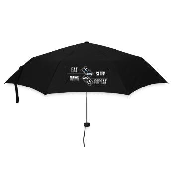 PC Gaming - Eat Sleep Game Repeat - Regenschirm (klein) - Schwarz - Vorne