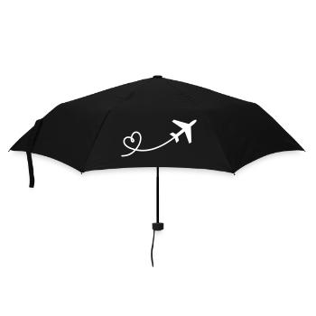 Airplane Heart - Umbrella (small) - black - Front