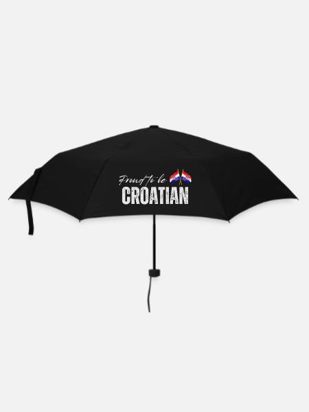 Kroatien stolz, ich liebe Kroatien - Regenschirm (klein) - Schwarz