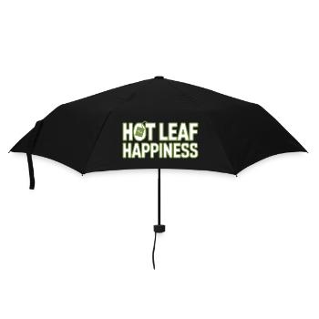 Hot Leaf Happiness Funny Tea Saying For - Umbrella (small) - black - Front