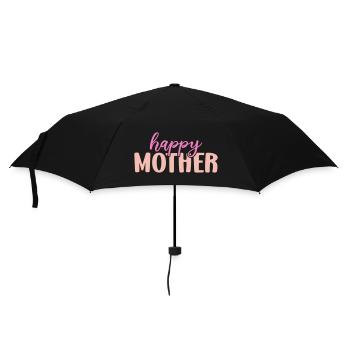 Glückliche Mutter - Regenschirm (klein) - Schwarz - Vorne