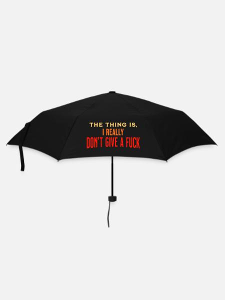 Zero Fucks Zitat - Regenschirm (klein) - Schwarz