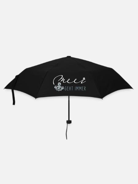 Meer geht immer - Regenschirm (klein) - Schwarz