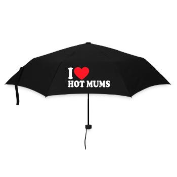 I Heart Hot Mums - Umbrella (small) - black - Front