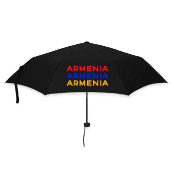Armenia Dreifarbig Schrift-Design - Regenschirm (klein) - Schwarz - Vorne