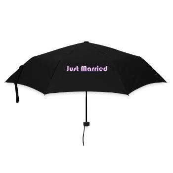 PAAR. ICH HABE GERADE GEHEIRATET. Junggesellinnenabschied. HEILIGER VALENTINSTAG. MARIES - Regenschirm (klein) - Schwarz - Vorne