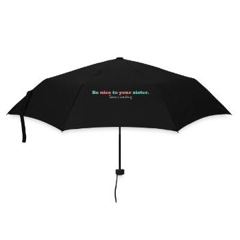 Be nice to your sister Santa is watching, funny - Umbrella (small) - black - Front